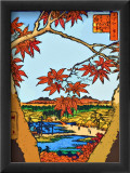 Red Leaves at Mama Stampa giclee con cornice di Hiroshige II