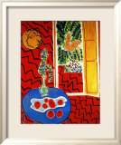 Intérieur rouge Estampe encadrée par Henri Matisse