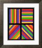 Color Bands in Four Directions, c.1999 Lámina giclée enmarcada por Sol Lewitt Color Bands in Four Directions, c.1999 Lámina giclée enmarcada por Sol Lewitt