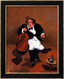 Cellist mit Rotwein Kunstdrucke von Guy Buffet