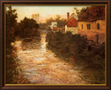 Village on the Bank of a Stream Posters by Fritz Thaulow