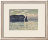 The Cliff, Etretat, Sunset, 1883 Print by Claude Monet