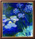 Gelbe Seerosen Und Agapanthes Poster par Claude Monet
