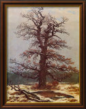 Oak in the Snow Estampe encadrée par Caspar David Friedrich