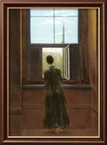 Femme à la fenêtre à Figuéras Estampe encadrée par Caspar David Friedrich