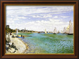 The Beach at Sainte Adresse Framed Giclee Print by Claude Monet