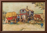 Les roulottes, campement de bohémiens aux environs d'Arles Art par Vincent van Gogh