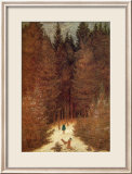 Caspar David Friedrich - Chasseur in the Forest - Çerçeveli Giclee Baskı Caspar David Friedrich - Chasseur in the Forest - Çerçeveli Giclee Baskı