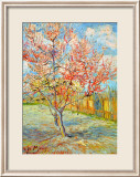 Melocotonero en flor Lámina giclée enmarcada por Vincent van Gogh