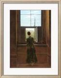Femme à la fenêtre à Figuéras Estampe encadrée par Caspar David Friedrich