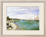 The Beach at Sainte Adresse Framed Giclee Print by Claude Monet