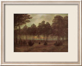 Soirée Estampe encadrée par Caspar David Friedrich
