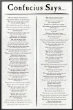 Confucius Says Poster