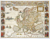 Europa, 1617 Premium Giclee-trykk av Willem Janszoon Blaeu