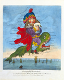 Geography Bewitched! or, a Droll Caricature Map of England and Wales, c1793 Pósters por Bowles and Carver