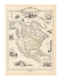 North America, 1851 Affiches par John Tallis