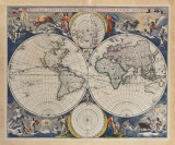 Novissima Totius Terrarum Orbis Tabula, 1679 Impressão giclée premium por Nicolas Visscher Novissima Totius Terrarum Orbis Tabula, 1679 Impressão giclée premium por Nicolas Visscher