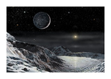 Pluto And Charon Premium Giclee Print by David A Hardy
