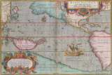 Maris Pacifici, 1590 Premium Giclee Print by Abraham Ortelius