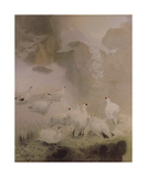 Ptarmigans in a Mountain Landscape Premium Giclee Print by Archibald Thorburn
