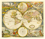 Nova Totius Terrarum Orbis Tabula, 1668 Giclée-Premiumdruck von Frederik De Wit