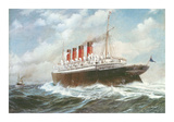 The 'Mauretania' Premium Giclee Print by Montague Dawson