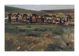 Exmoor Ponies Premium Giclee Print by Sir Alfred Munnings