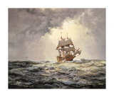 The Gallant 'Mayflower' Giclée-Premiumdruck von Montague Dawson