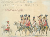 Carnaval De Nice (Le Loup), 1961 Premium Giclee Print by H Sauvigo