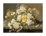 Pink And Yellow Roses Láminas por Raoul De Longpre