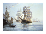 'Spindrift' Preparing To Leave Foochow Lámina por Montague Dawson