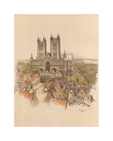 Lincoln Cathedral Premium Giclee Print by Cecil Aldin
