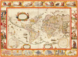 Nove Totius Terrarum Orbis Geographica, 1606 Premium Giclee-trykk av Willem Janszoon Blaeu