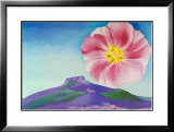 Hollyhock with Pedernal Pósters por Georgia O'Keeffe