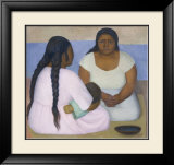 Two Women and a Child Affiches par Diego Rivera