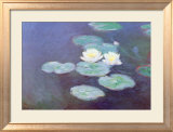 Nymphéas effet du soir Posters par Claude Monet