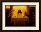 Le Christ et les disciples à Emmaüs Affiche par Pascal Adolphe Jean Dagnan-Bouveret