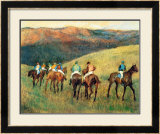 Chevaux de course à Longchamp Affiche par Edgar Degas