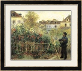 Monet peignant dans son jardin à Argenteuil Posters par Pierre-Auguste Renoir