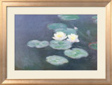 Nymphéas effet du soir Posters par Claude Monet
