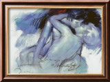 Kissing Couple in Blue Affiches par Joani 