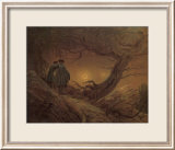 Two Man Contemplating the Moon Estampe encadrée par Caspar David Friedrich