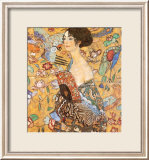 Dame à l'éventail Affiches par Gustav Klimt