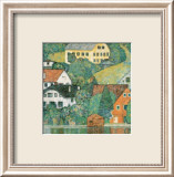 Casas en Unterach a orillas del lago Arte por Gustav Klimt