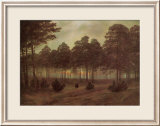 Soirée Estampe encadrée par Caspar David Friedrich