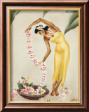 Creando un lei de flores Lámina giclée enmarcada por Gill Creando un lei de flores Lámina giclée enmarcada por Gill