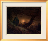 Caspar David Friedrich - Two Men, Looking at the Moon - Poster Caspar David Friedrich - Two Men, Looking at the Moon - Poster