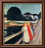 Quatre filles sur un pont Affiches par Edvard Munch