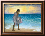 Hawaiian Fisherman Innrammet Giclee-trykk av Charles W. Bartlett