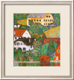 Casas en Unterach a orillas del lago Láminas por Gustav Klimt